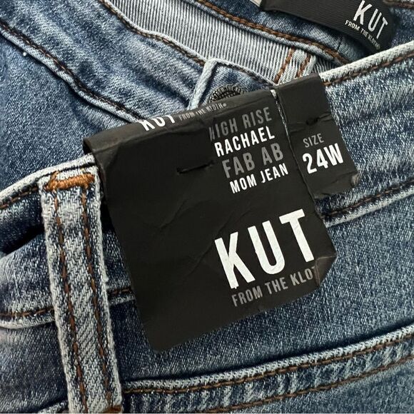 Kut From The Kloth Women’s 24W High Rise Rachael Fab Ab Mom Jean Raw Hem - Picture 8 of 9